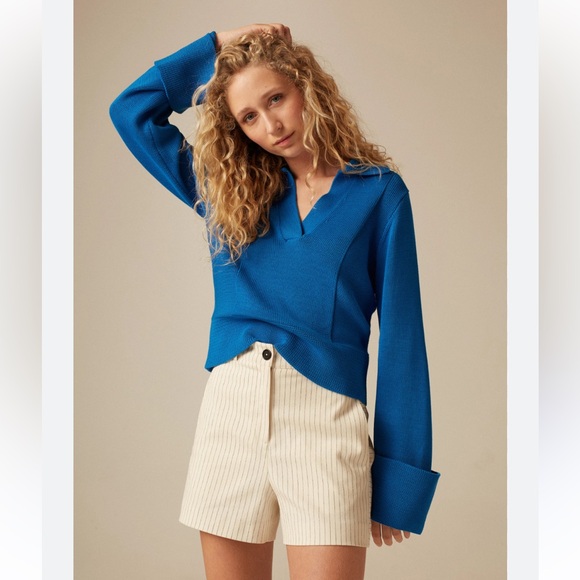 Blue ME + EM sweater with cuffs small ($240) - Picture 1 of 4
